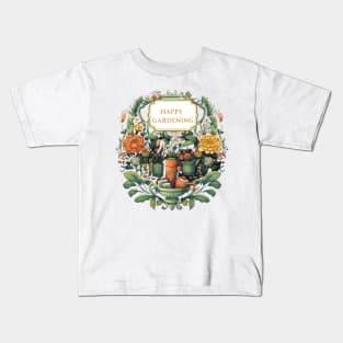 Happy Gardening Vintage Gardening Kids T-Shirt